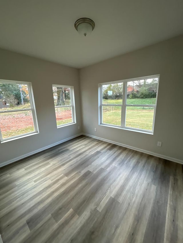 spare room featuring light hardwood / wood-style flooring