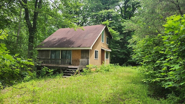 exterior space featuring a deck