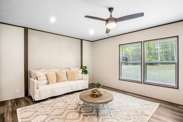 251 Ebenezer Rd, Ellijay, GA 30536 - living room with a ceiling fan, recessed lighting, and wood finished floors