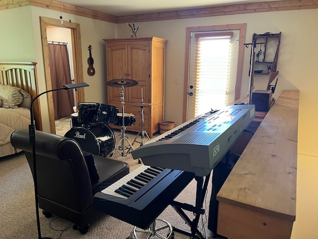 interior space featuring carpet floors