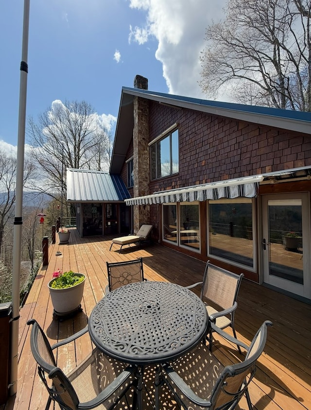 369 Deals Gap Rd, Robbinsville, NC 28771 - wooden deck featuring outdoor dining space