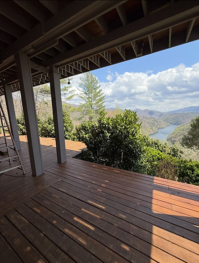 369 Deals Gap Rd, Robbinsville, NC 28771 - deck with a water and mountain view