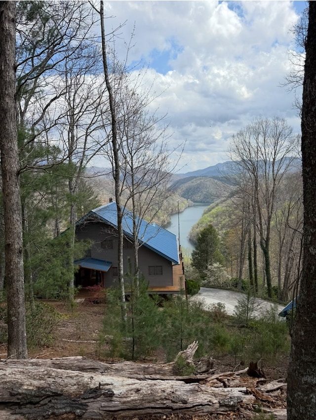 369 Deals Gap Rd, Robbinsville, NC 28771 - exterior space with a mountain view and a forest view
