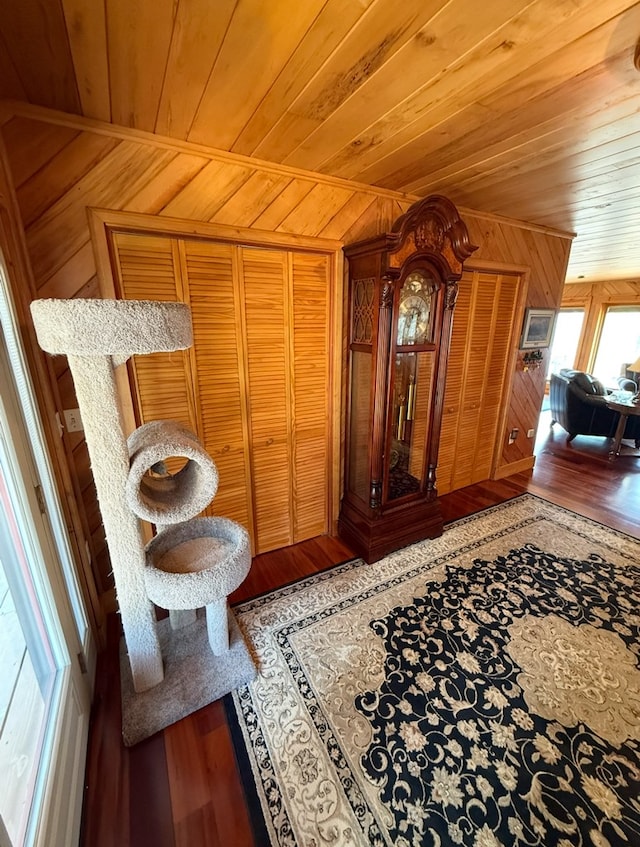 369 Deals Gap Rd, Robbinsville, NC 28771 - interior space featuring wood ceiling, wood finished floors, and wooden walls