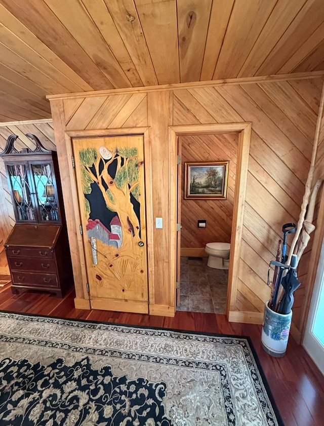 369 Deals Gap Rd, Robbinsville, NC 28771 - interior space with wooden ceiling, wooden walls, and wood finished floors