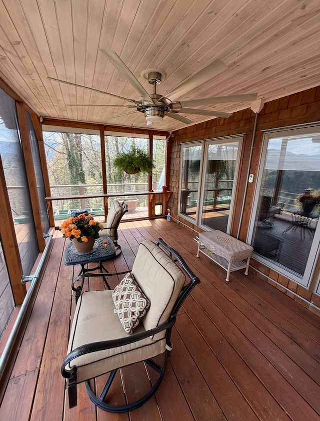 369 Deals Gap Rd, Robbinsville, NC 28771 - sunroom / solarium with a ceiling fan