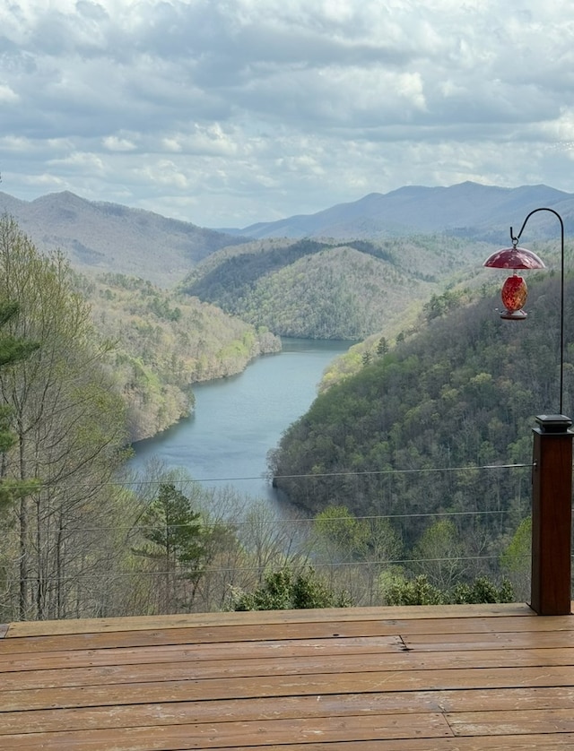 369 Deals Gap Rd, Robbinsville, NC 28771 - view of water feature with a mountain view and a forest view