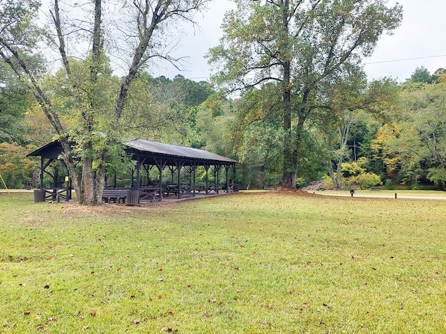 view of yard with a gazebo