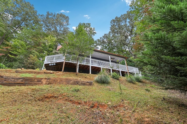 rear view of house with a deck