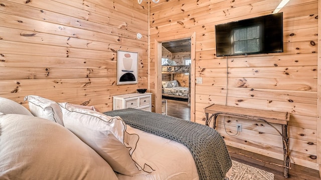 150 Laurel Trce, Blue Ridge, GA 30513 - bedroom with wooden walls and wood finished floors