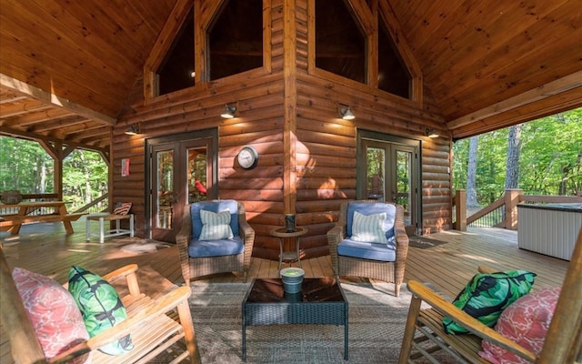 150 Laurel Trce, Blue Ridge, GA 30513 - wooden deck featuring french doors