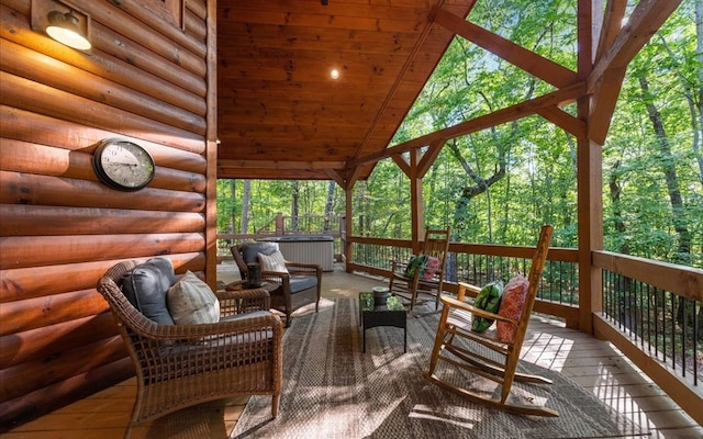 150 Laurel Trce, Blue Ridge, GA 30513 - sunroom / solarium featuring an outdoor hangout area and plenty of natural light