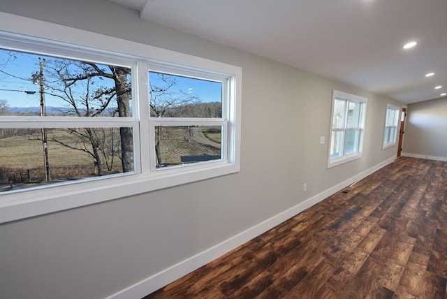 16 Sims Rd, Hiawassee, GA 30546 - empty room featuring recessed lighting, dark wood finished floors, and baseboards