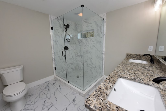 16 Sims Rd, Hiawassee, GA 30546 - bathroom with toilet, marble finish floor, baseboards, and a sink