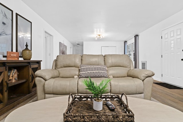 living room featuring hardwood / wood-style floors