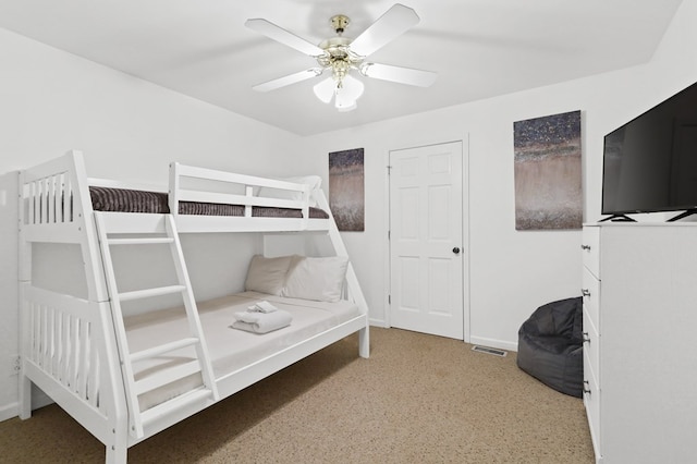 bedroom featuring ceiling fan