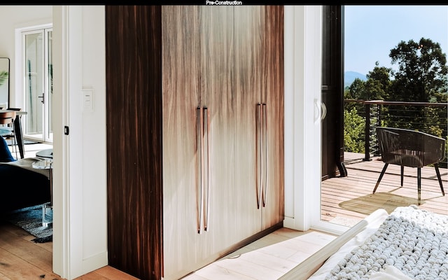 room details with light wood-type flooring