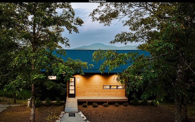 exterior space with a mountain view