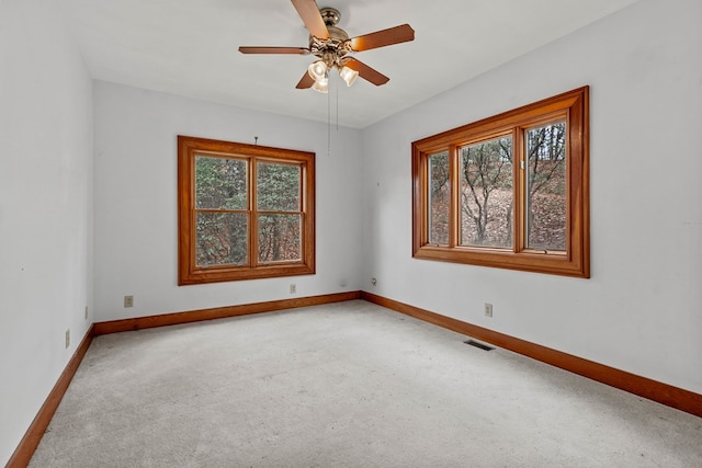 198 Hollow Log Trl, Ellijay, GA 30536 - unfurnished room with baseboards, light carpet, and ceiling fan