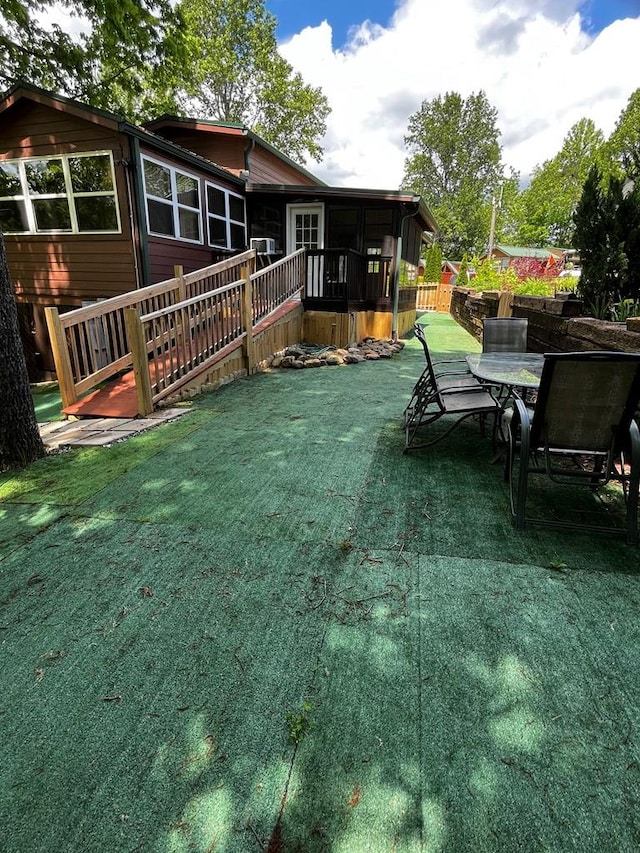 96 Stag Leap Dr, Cleveland, GA 30528 - view of green lawn featuring a sunroom