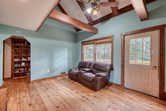 432 Jewell Mason, Blairsville, GA 30512 - living area featuring hardwood / wood-style flooring, healthy amount of natural light, and a ceiling fan