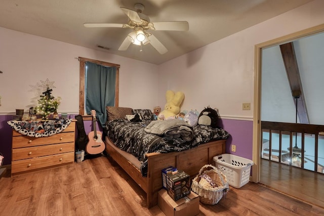 432 Jewell Mason, Blairsville, GA 30512 - bedroom with wood finished floors and a ceiling fan