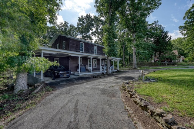 432 Jewell Mason, Blairsville, GA 30512 - view of front of house with driveway, a porch, and a front lawn