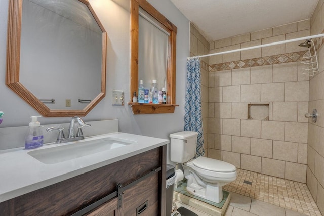 432 Jewell Mason, Blairsville, GA 30512 - bathroom with vanity, a tile shower, and tile patterned flooring