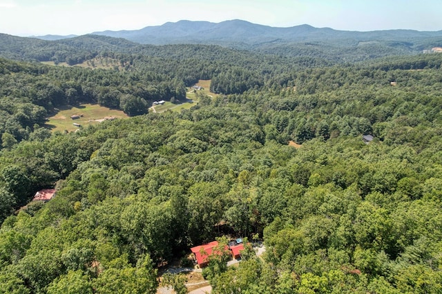 bird's eye view with a mountain view