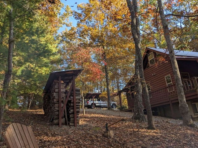 view of yard featuring stairs