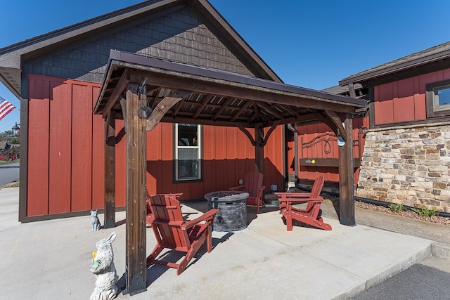 45 Bent Grass Cir, Hayesville, NC 28904 - view of patio / terrace with a fire pit and a gazebo