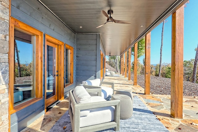 view of patio / terrace with ceiling fan