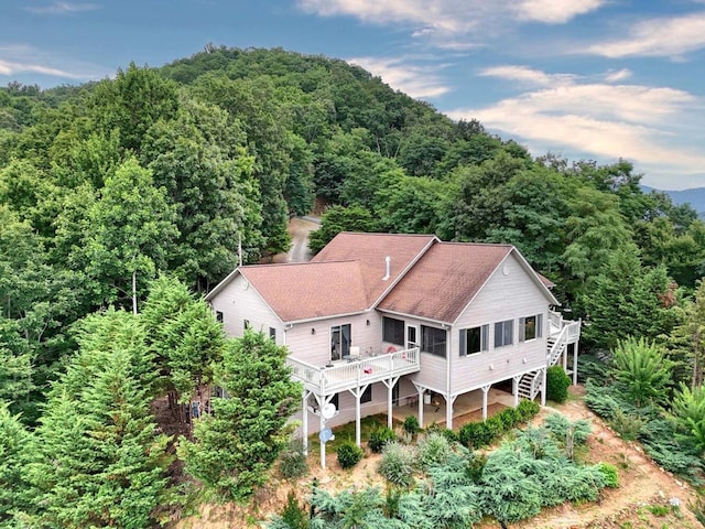 645 E Double Knob Dr, Hayesville, NC 28904 - view from above of property with a heavily wooded area