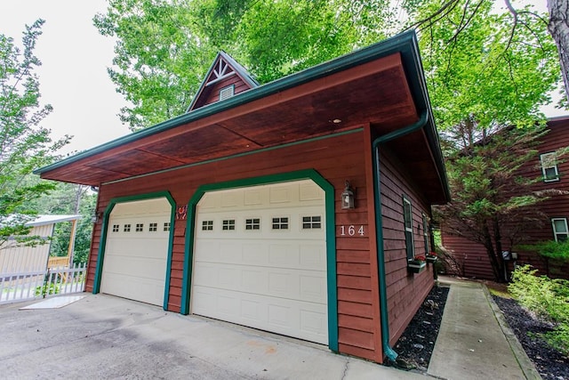 view of garage