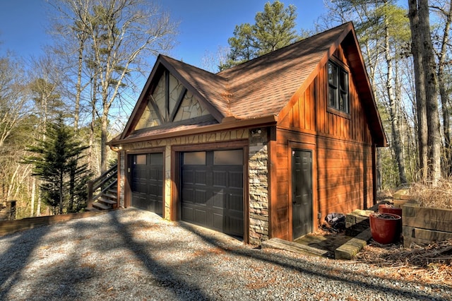 view of garage