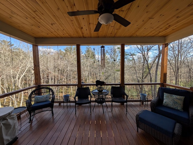 181 Charles Ln, Morganton, GA 30560 - sunroom with a ceiling fan and healthy amount of natural light