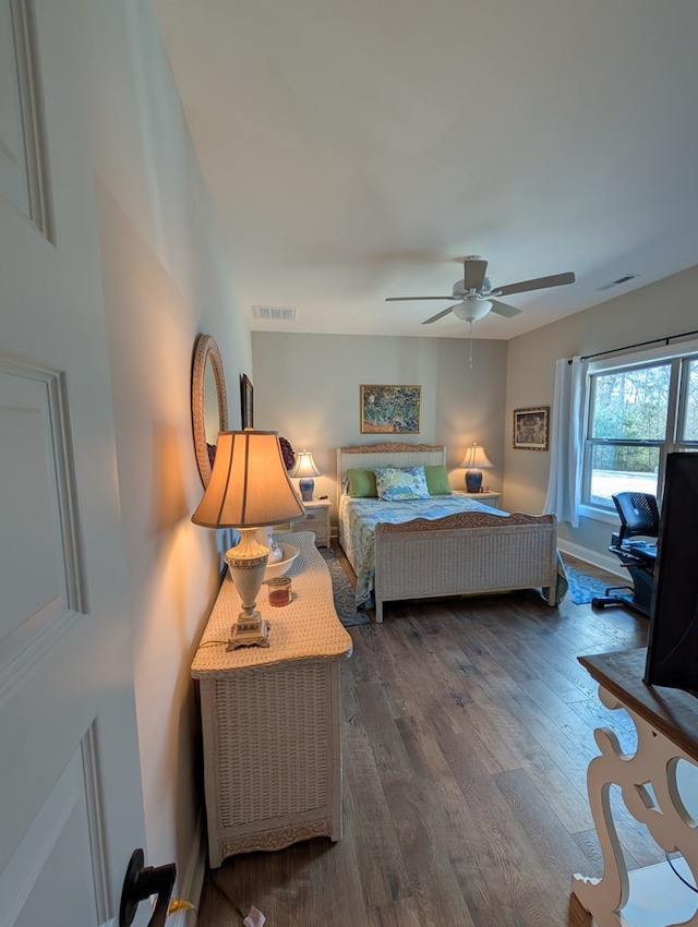 181 Charles Ln, Morganton, GA 30560 - bedroom with dark wood finished floors and ceiling fan