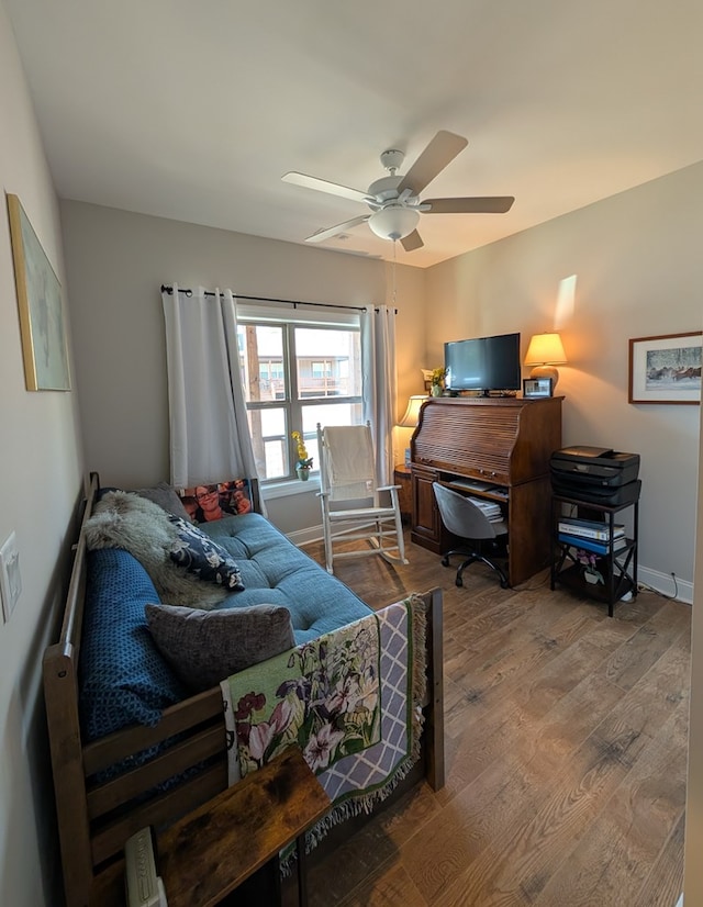 181 Charles Ln, Morganton, GA 30560 - bedroom with wood finished floors and ceiling fan