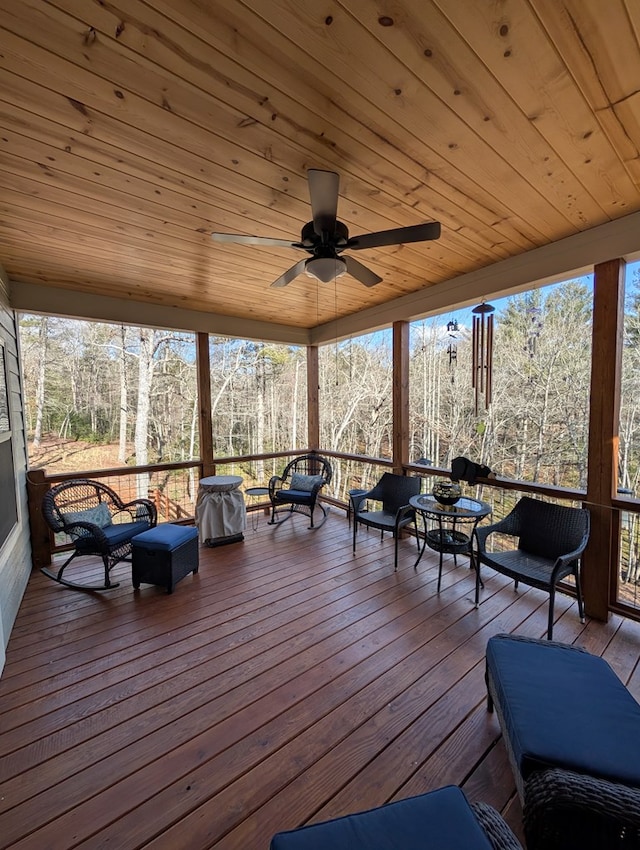181 Charles Ln, Morganton, GA 30560 - sunroom featuring an outdoor living space, a ceiling fan, and plenty of natural light