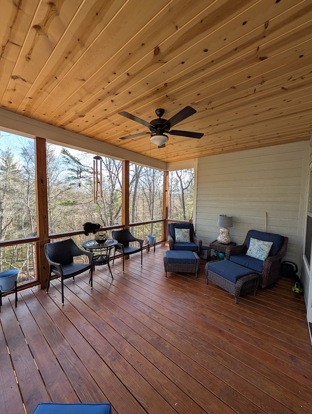 181 Charles Ln, Morganton, GA 30560 - sunroom / solarium with a ceiling fan and an outdoor living space