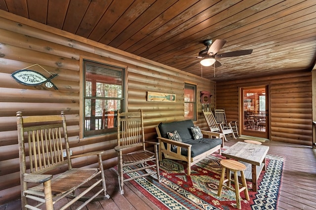 77 Old Covered Bridge Rd, Cherry Log, GA 30522 - deck featuring a ceiling fan