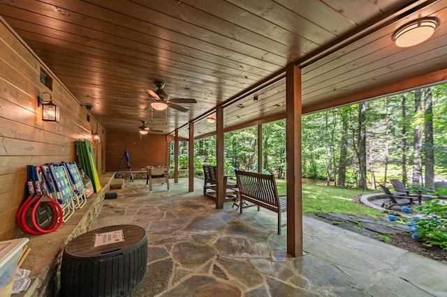77 Old Covered Bridge Rd, Cherry Log, GA 30522 - view of patio / terrace with ceiling fan