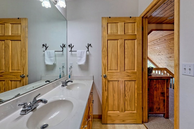 full bath with a sink and double vanity