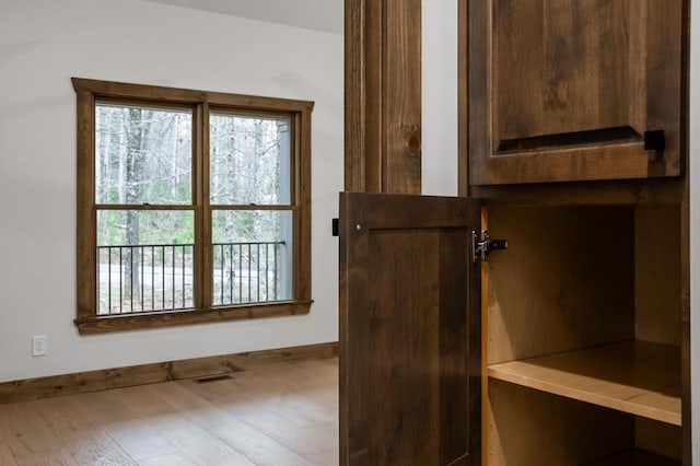 interior space with hardwood / wood-style floors