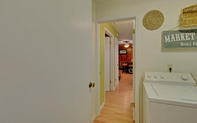 5557 Joe Brown Hwy, Murphy, NC 28906 - laundry room featuring washer / dryer, light wood-type flooring, and baseboards