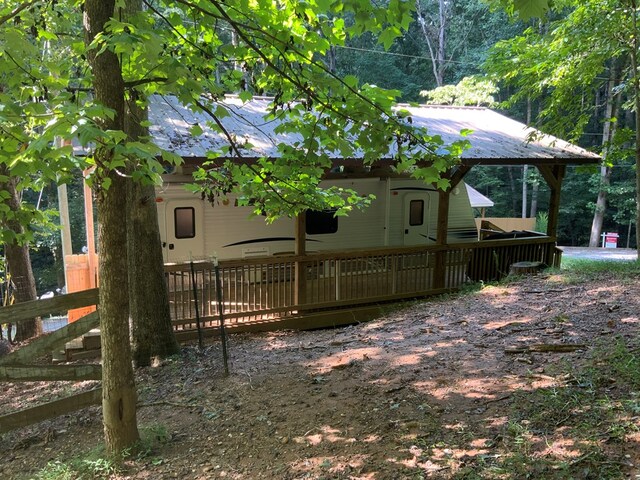 exterior space with a wooden deck