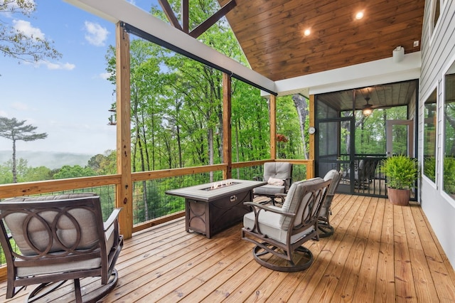 774 Hickory Ridge Dr, Ellijay, GA 30540 - sunroom featuring an outdoor fire pit