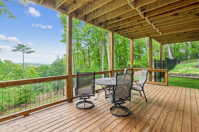 774 Hickory Ridge Dr, Ellijay, GA 30540 - wooden deck featuring fence and outdoor dining space