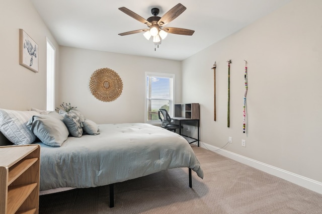 774 Hickory Ridge Dr, Ellijay, GA 30540 - bedroom featuring baseboards, light colored carpet, and ceiling fan