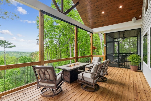 774 Hickory Ridge Dr, Ellijay, GA 30540 - sunroom featuring a fire pit